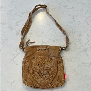 UNIONBAY Vintage Brown Owl Design Women's Crossbody Purse Faux Leather Bag Soft